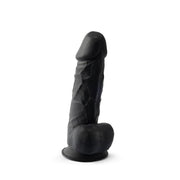 8-5-inch-realistic-silicone-dual-density-girthy-dildo-with-suction-cup-with-balls-black